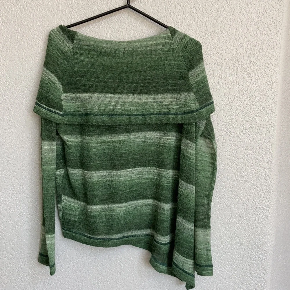 Prana NWT Green Nenah Striped Cowl Neck Sweater M